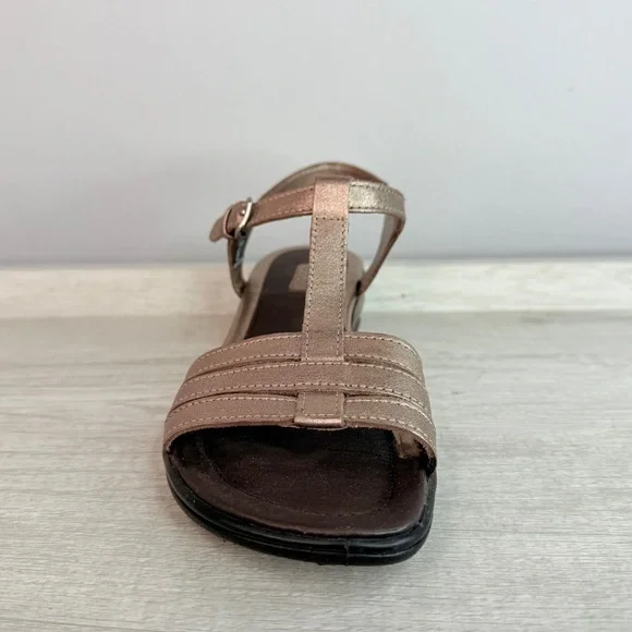 NWOT! Ecco pewter leather strappy sandals size 38 - Picture 2 of 12